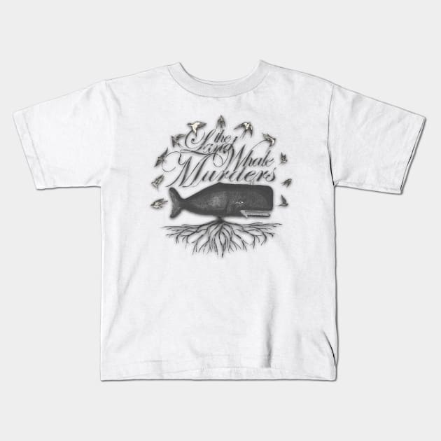 Land Whale Murders black and white Kids T-Shirt by Roi Gold Productions Store